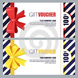 Gift voucher, certificate or coupon vector design layout. Discount banner or holidays greeting card template.