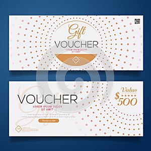 Gift Voucher Colorful, certificate coupon design, Vector illustration. photo