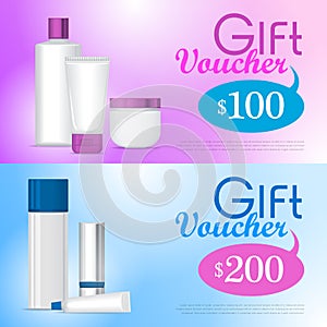Gift Voucher in Cosmetics Store Design Template