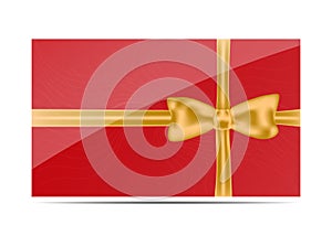 Gift Voucher coupon template. Red bow (ribbons)