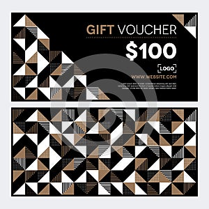 Gift Voucher Design in gold and black