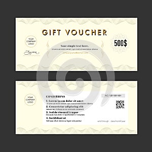 Gift Voucher Elegant design certificate coupon Template