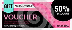 Gift voucher. Flyer design with copy space. Discount or sale marketing promo. Special offer for customer. Loyalty