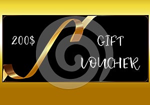 Gift voucher template with glitter gold luxury elements. Ð¡ertificate, gift coupon.