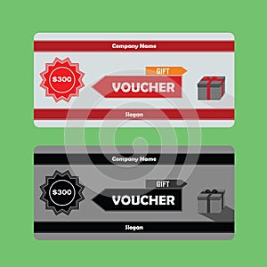 Gift Voucher template with Red theme usable for gift coupon