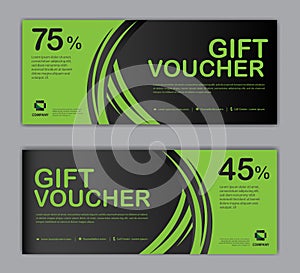 Gift Voucher template, Sale banner, discount cards, Coupon template, Gift certificate, headers, website, tready design, vector