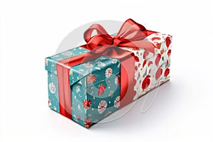 gift wrap a roll of gift wrap with a festive design on a white b