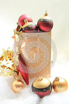 Giftbag with christmas ornaments