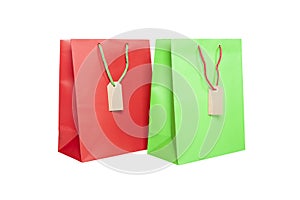 Giftbags with tags isolated