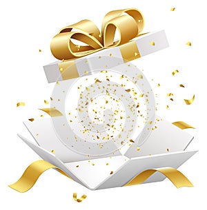 giftbox gold ribbon opening symbol icon