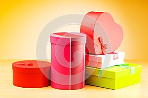 Giftboxes against gradient