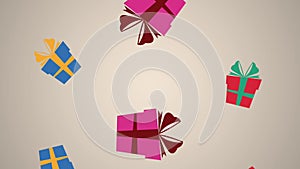 Giftboxes falling background HD animation