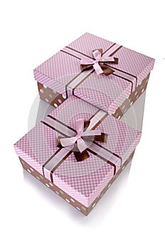 The giftboxes isolated on the white background