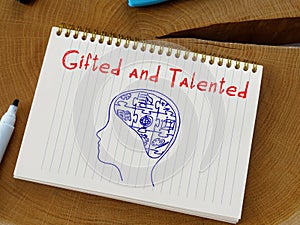 Gifted And Talented phrase on the page photo