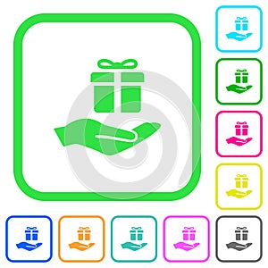 Gifting vivid colored flat icons icons