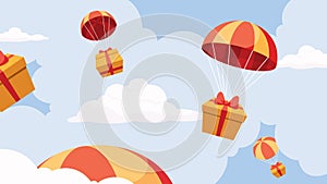 Gifts Airdrop Flat Design