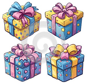 Gifts with bows stickers photo