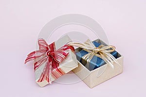 Gifts box decor for new year and christmas background and copy s