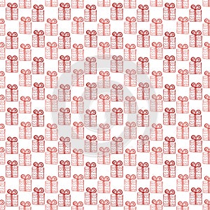 Gifts boxes seamless pattern. Simplicity wrapping paper for holidays