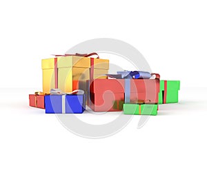 Gifts isolated on white background.