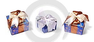 Gifts packing tied by ribbon