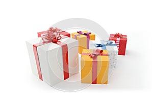 Gifts presents boxes 3d-illustration