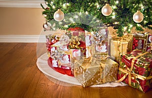 Gifts under Christmas tree