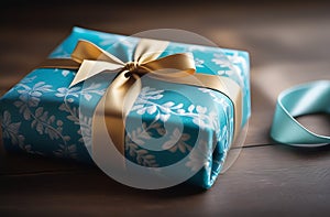Gifts wrapped in reusable fabric wraps or furoshiki, promoting zero-waste approach to gift packaging with an emphasis on