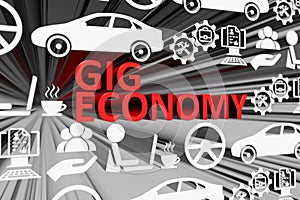 GIG ECONOMY concept blurred background