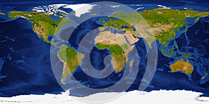 GIGA size physical world map detail illustration. Primary source, elements of this image furnished by NASA