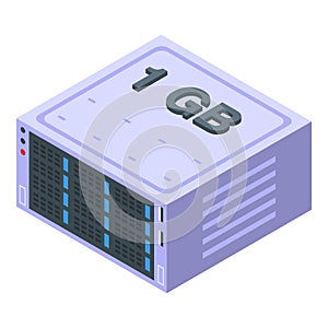 Gigabyte data computer icon isometric vector. Sd storage