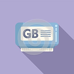 Gigabyte data memory icon flat vector. Machine device