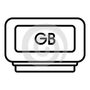 Gigabyte data memory icon outline vector. Machine device