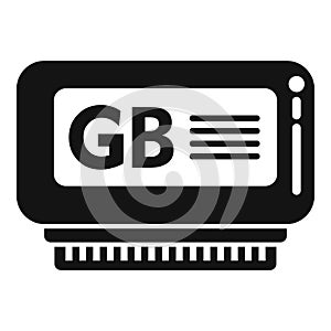 Gigabyte data memory icon simple vector. Machine device