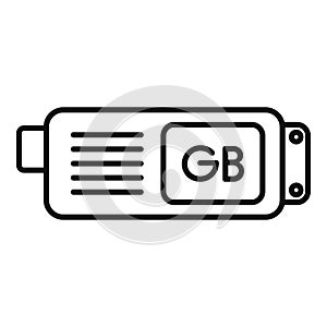 Gigabyte icon outline vector. Cyber disk