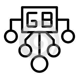Gigabyte scheme icon outline vector. Data memory