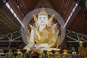 Gigantic Buddha image in Ngahtatgyi temple, Yangon, Myanmar