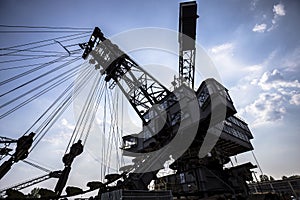 Gigantic excavators in disused coal mine Ferropolis, Germany