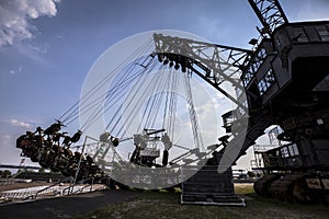Gigantic excavators in disused coal mine Ferropolis, Germany