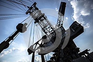 Gigantic excavators in disused coal mine Ferropolis, Germany
