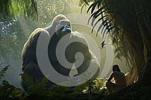 Gigantopithecus Giant Ape - AI generated