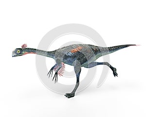 The running Gigantoraptor , 3D Illustration photo