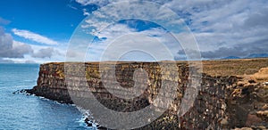 Spectacular steep cliffs with red seams gigapan photo