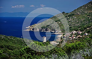 Giglio Campese mountain view, Giglio Island, Italy