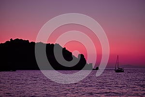 Giglio Island Sea At Dusk