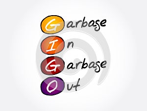 GIGO - Garbage In Garbage Out acronym, technology concept background