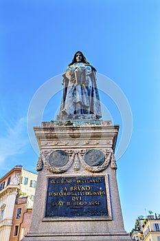 Giiordano Bruno Statue Campo de& x27; Fiori Rome Italy