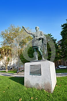 Gijon Antonio Augusto roman statue Asturias Spain photo