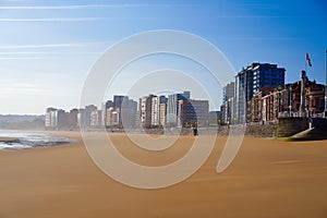 Gijon playa San Lorenzo beach Asturias Spain photo