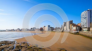 Gijon playa San Lorenzo beach Asturias Spain photo